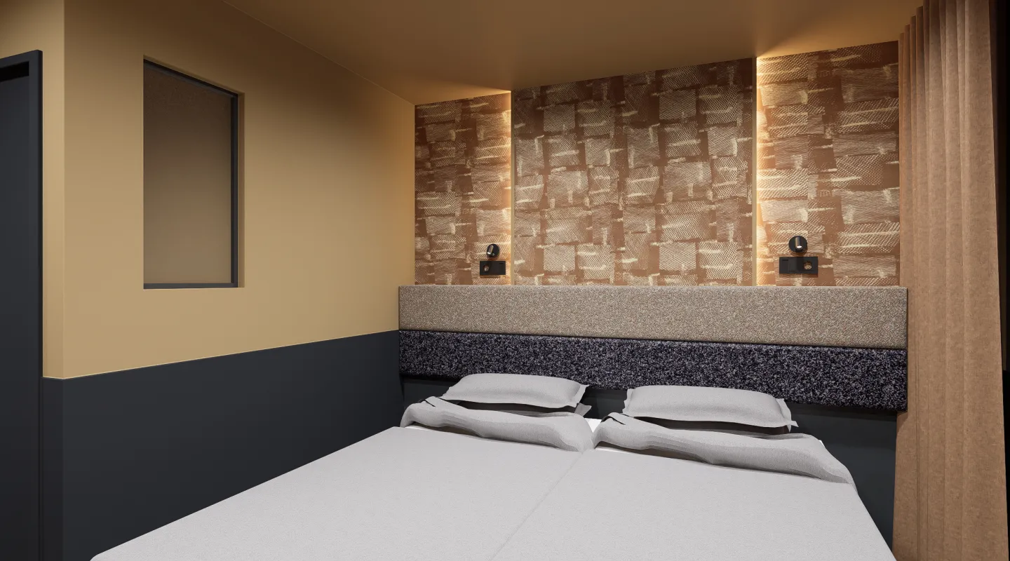 A CGI render of the new Kabannas Nest room